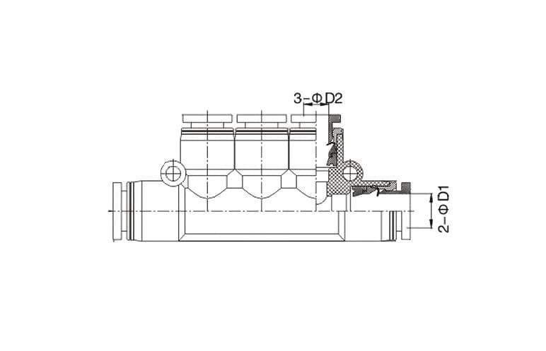 Коллектор пластиковый цанговый переходной PKG — фото 2