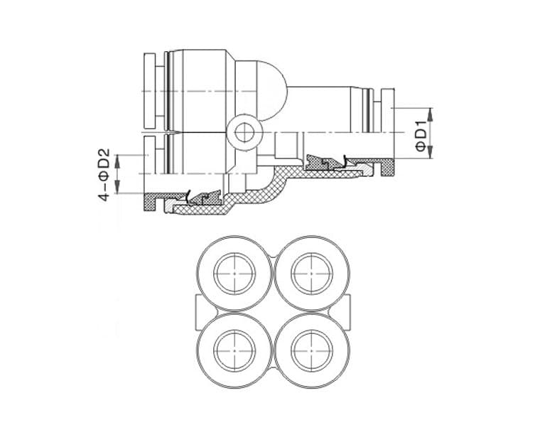 Коллектор пластиковый цанговый PRG — фото 3