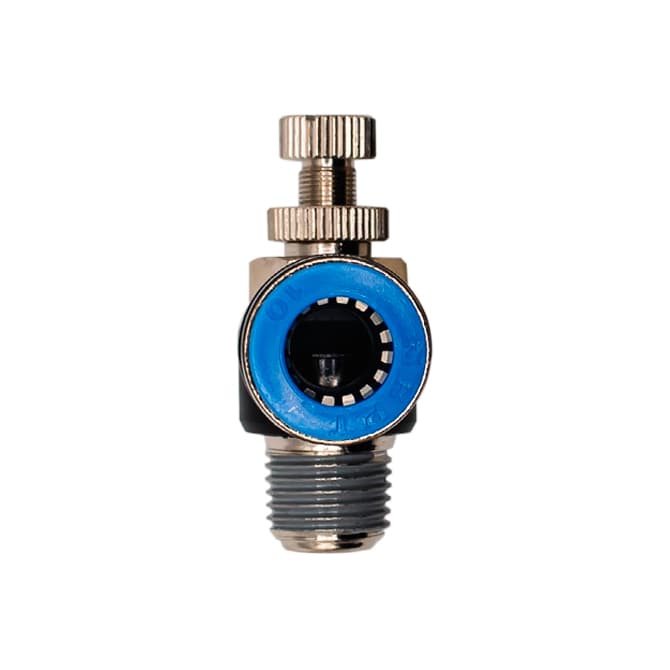 Дроссель с обратным клапаном цанговый L-образный NSC — фото 4