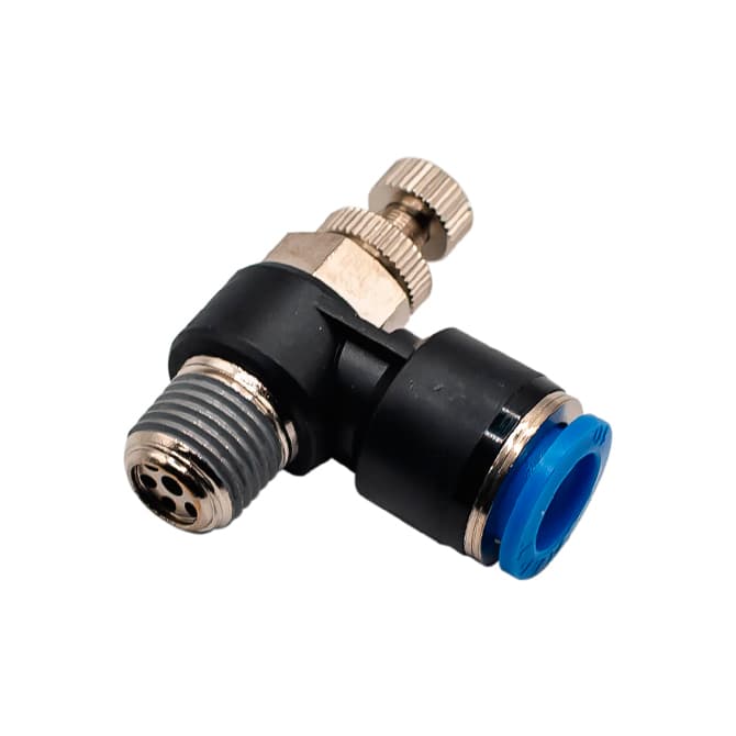 Дроссель с обратным клапаном цанговый L-образный NSC — фото 1