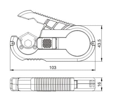 Нож для резки трубки с рулеткой TC-II черный — фото 2